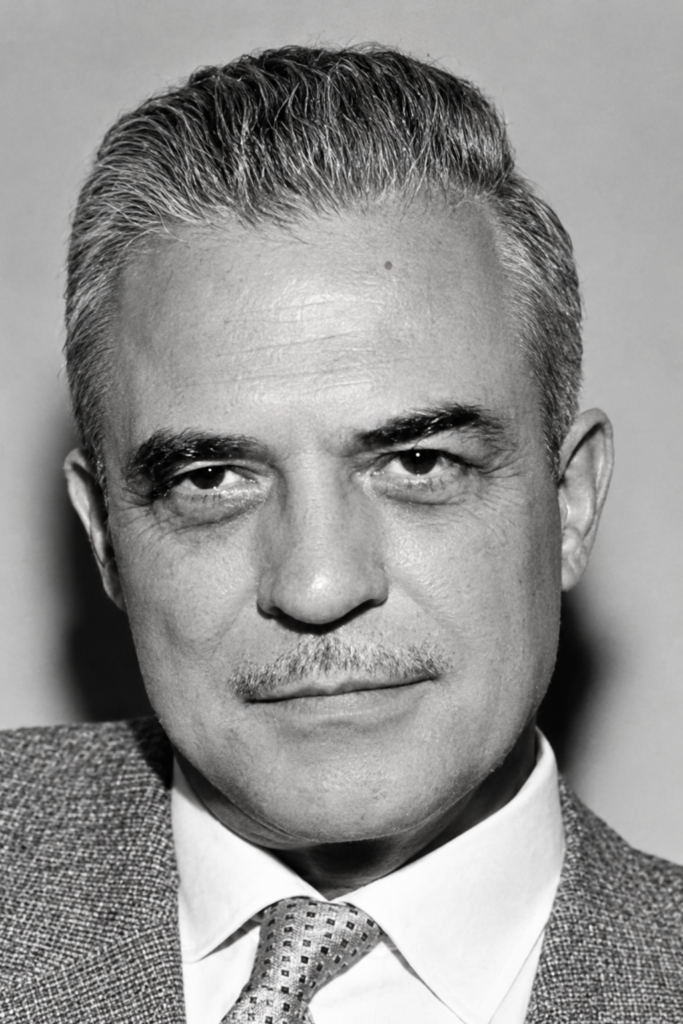 Milton Erickson adulte, psychiatre américain et fondateur de l'hypnose ericksonienne, portrait en noir et blanc